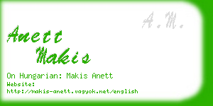 anett makis business card